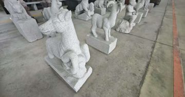 岳阳芝麻白雕刻 十二生肖 异形雕刻
