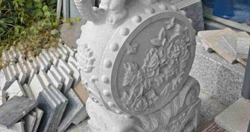 岳阳芝麻白抱鼓石 庭院抱鼓石