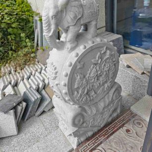 岳阳芝麻白抱鼓石 庭院抱鼓石