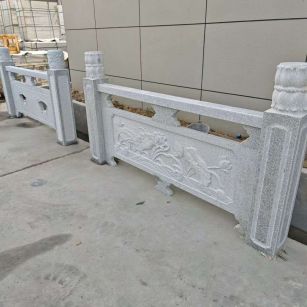 岳阳芝麻白河道栏杆 石材栏杆
