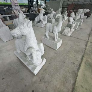 岳阳芝麻白雕刻 十二生肖 异形雕刻