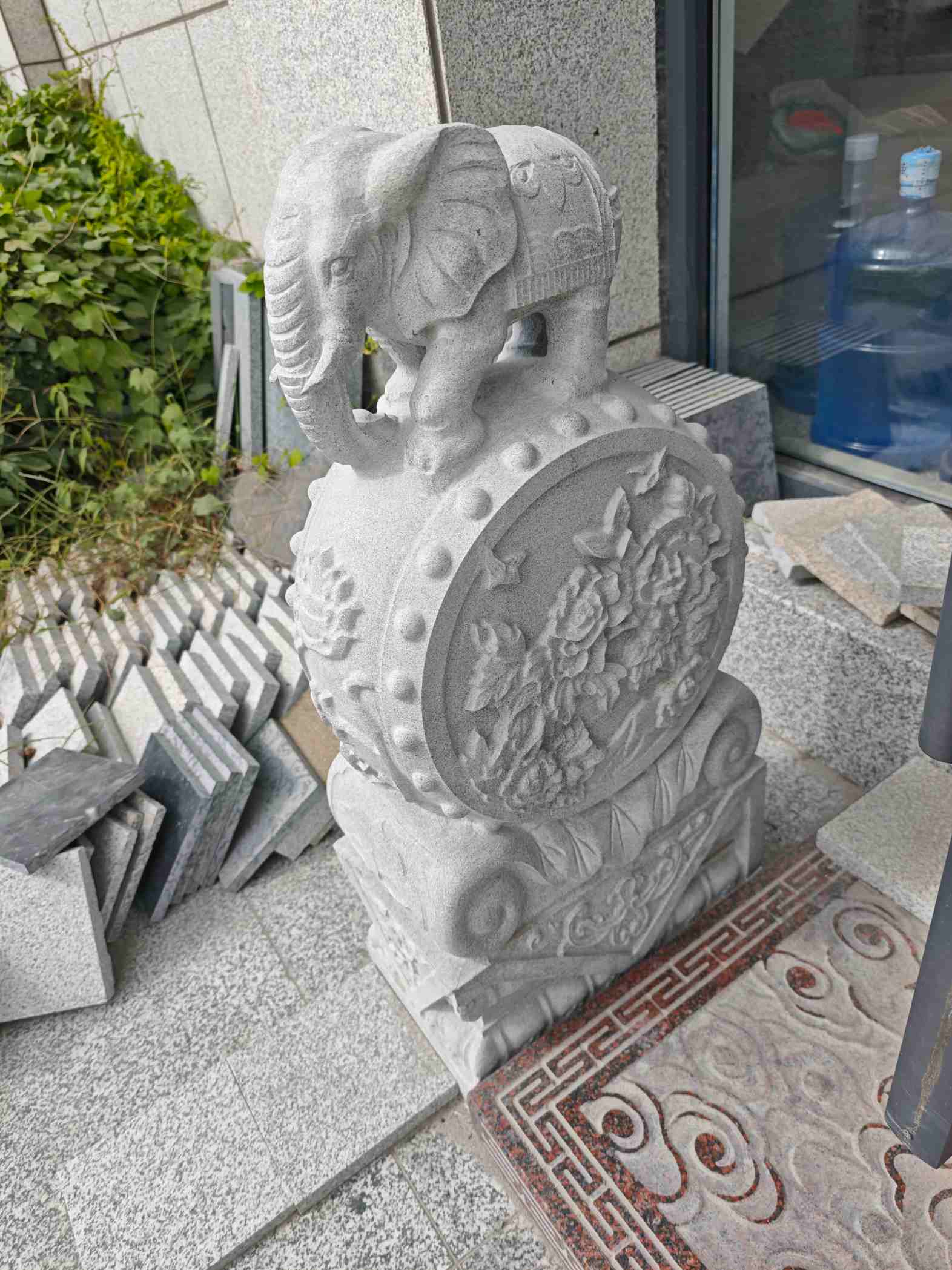 岳阳芝麻白抱鼓石 庭院抱鼓石