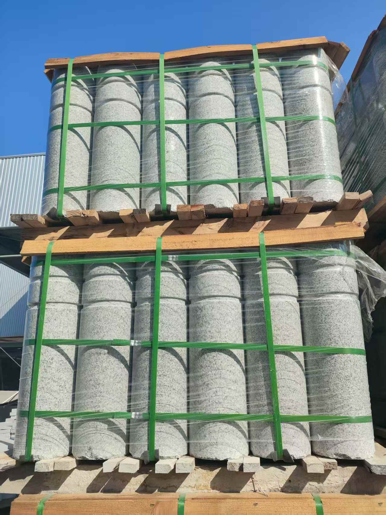 岳阳挡车柱芝麻白 挡车石