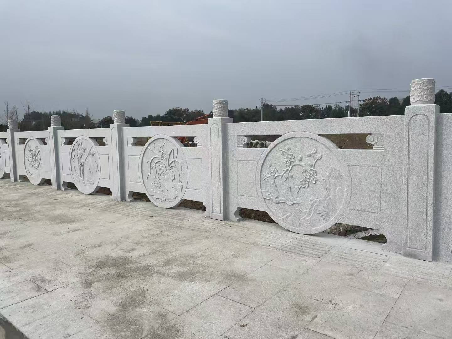 岳阳芝麻白河道栏杆 石材栏杆